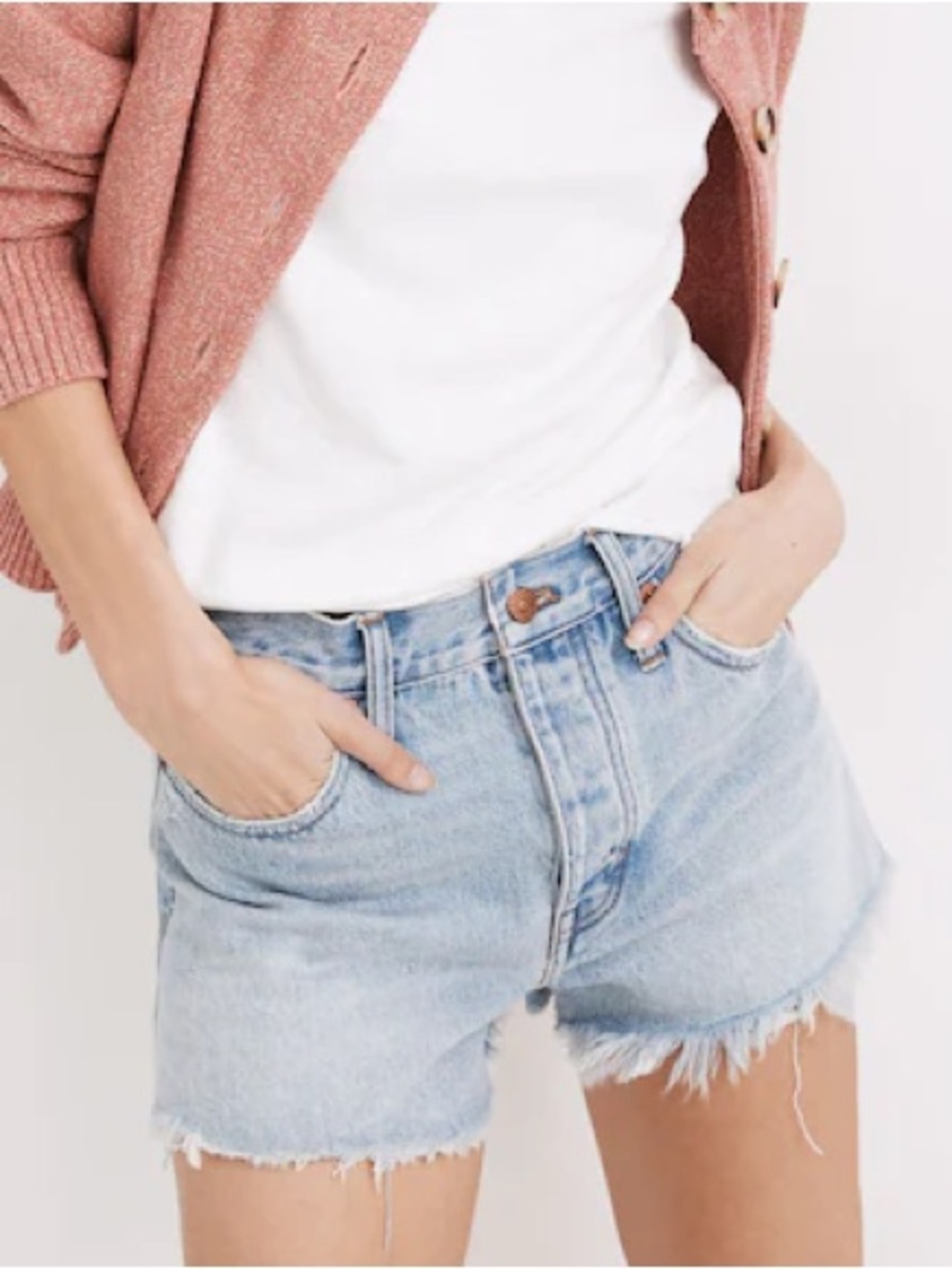 Madewell Light Wash Denim Cutoff Jean Shorts